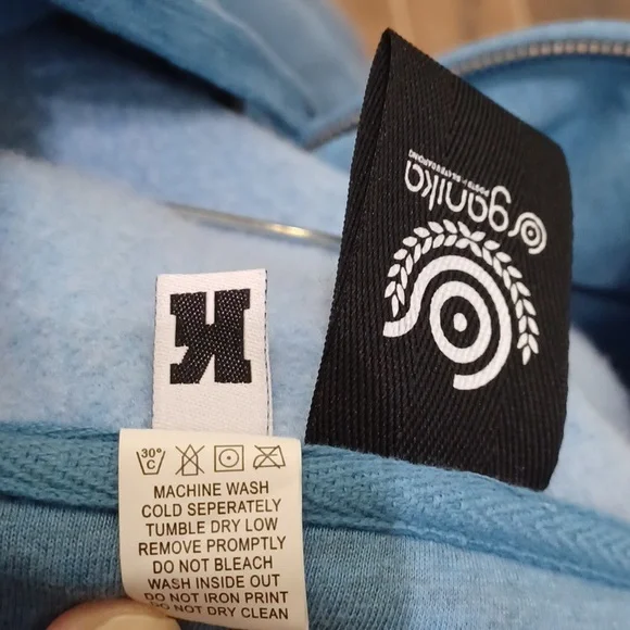 Organika Vintage Blue Skate Boarding Hoodie Lion on Back XL - Picture 6 of 7